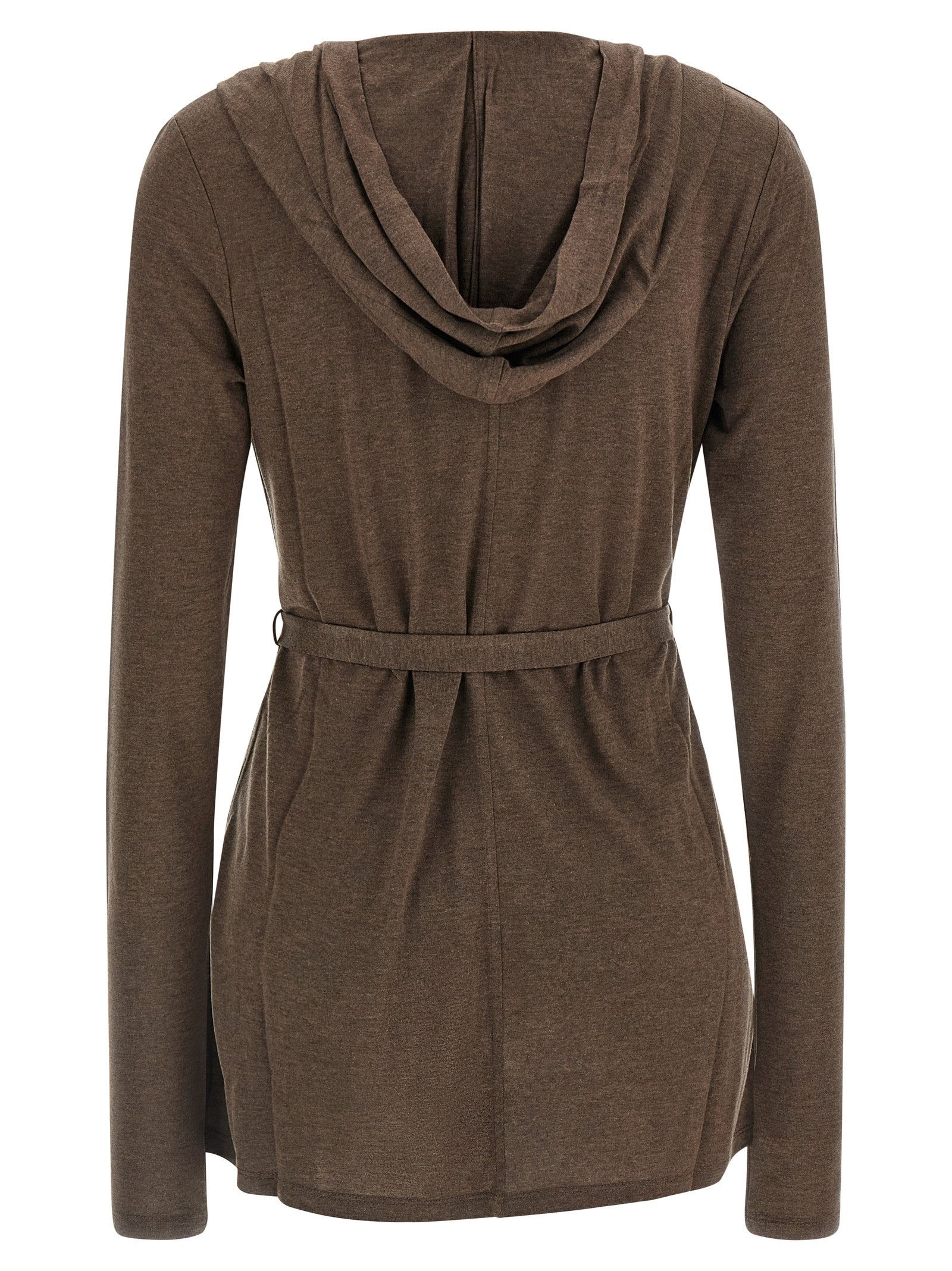Brauner Lyocell-Strickjacke