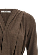 Brauner Lyocell-Strickjacke