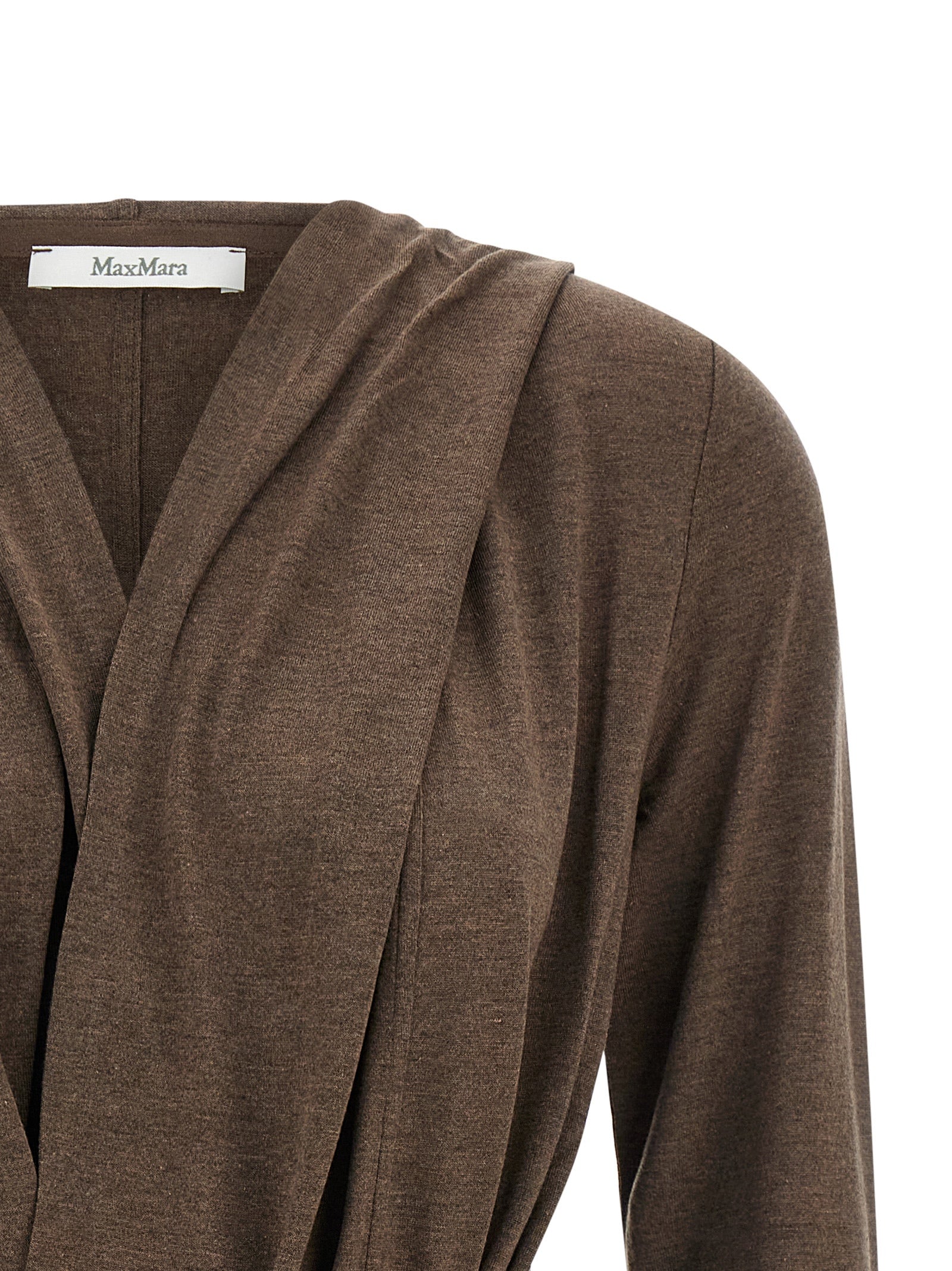Brauner Lyocell-Strickjacke
