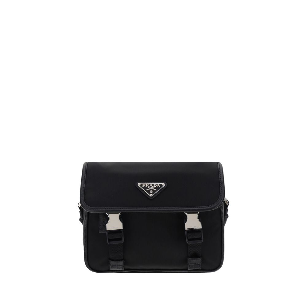 Schwarze Schultertasche aus Polyamid