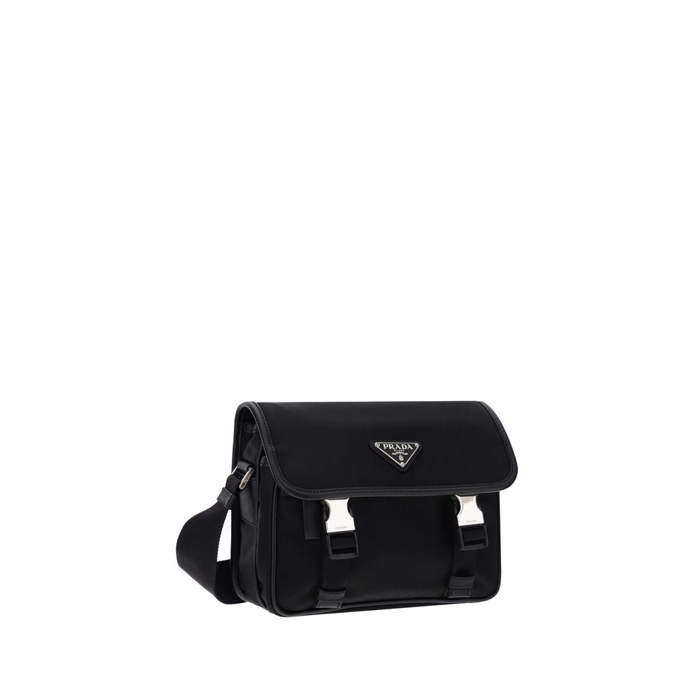 Schwarze Schultertasche aus Polyamid