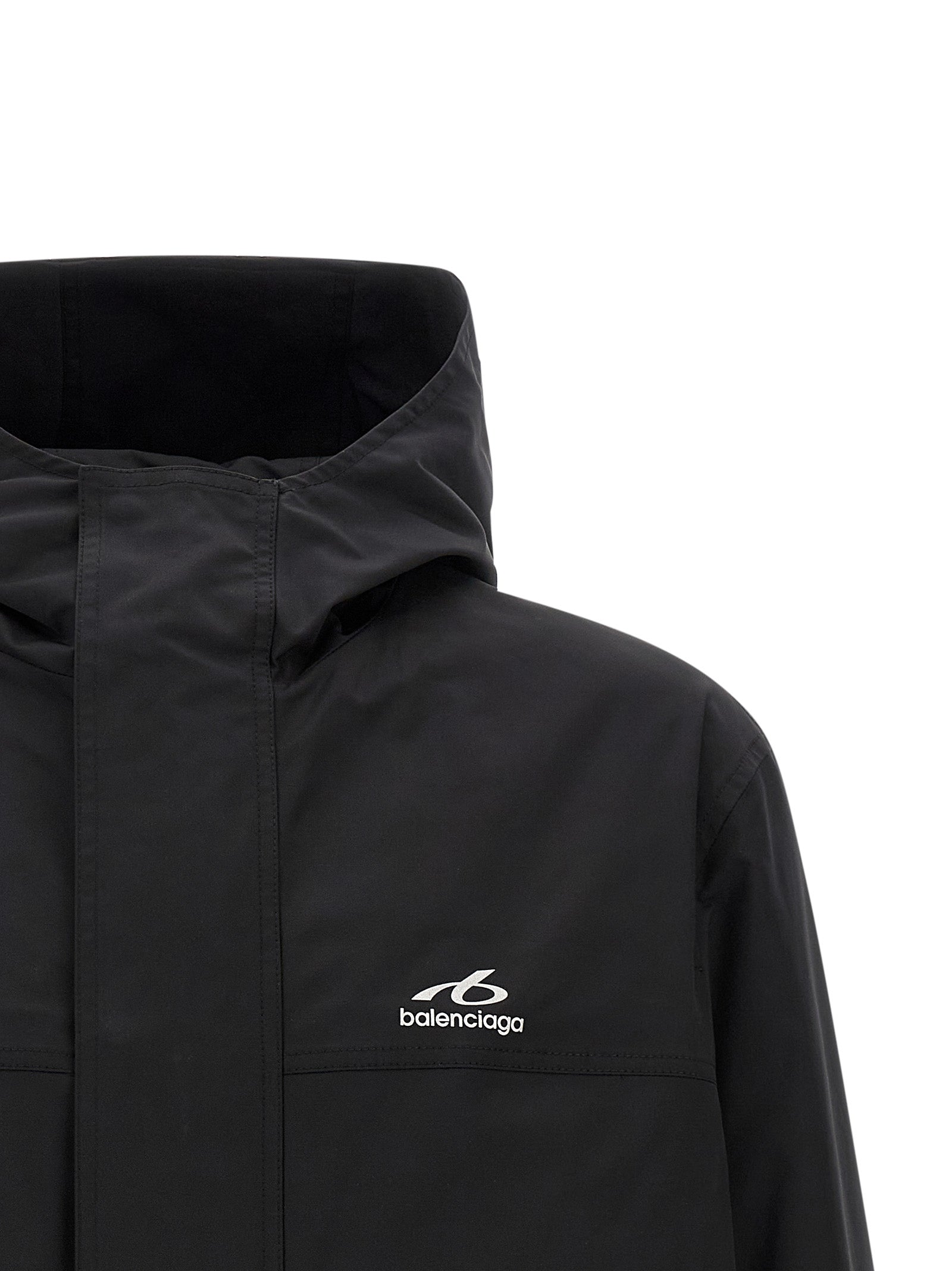 Schwarzer Parka aus Polyester