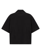 Schwarze Baumwollbluse