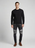 Schwarze Baumwoll-Jeans im Slim Fit