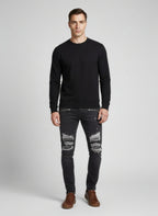 Schwarze Baumwoll-Jeans im Slim Fit