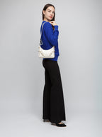 Beige Kalbsleder Handtasche