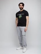 Schwarzes Baumwoll-T-Shirt