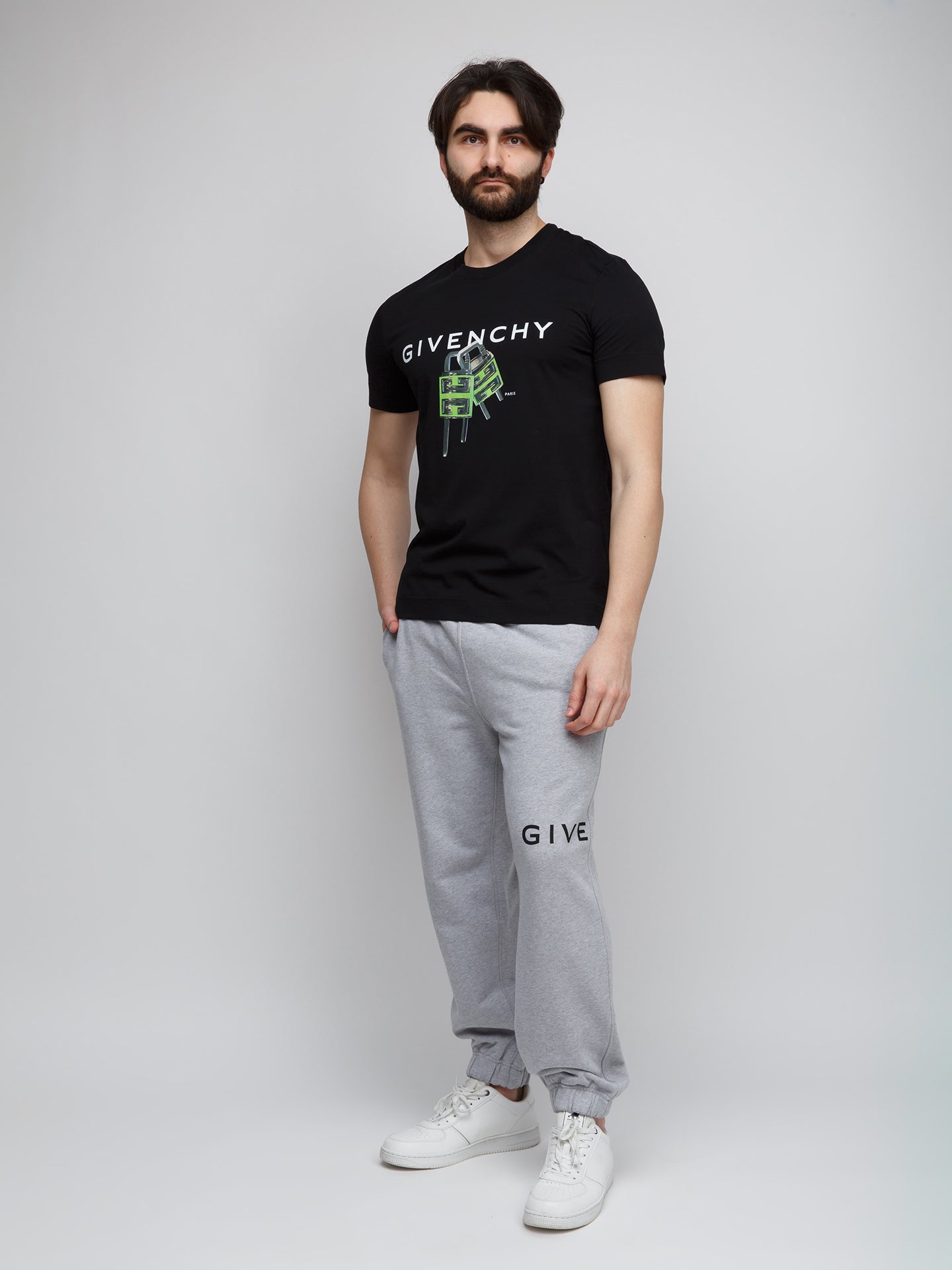 Schwarzes Baumwoll-T-Shirt