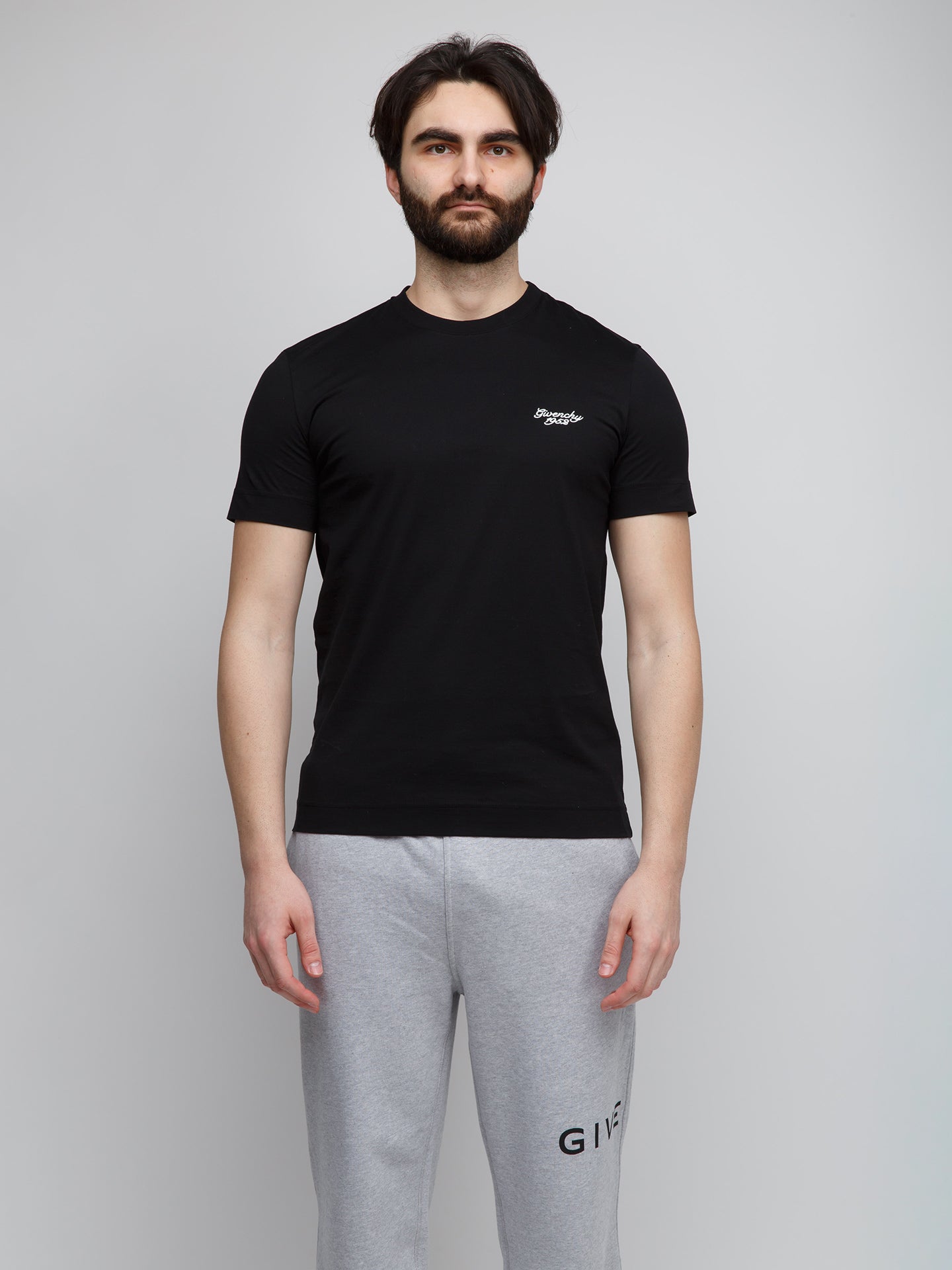 Schwarzes Baumwoll-T-Shirt