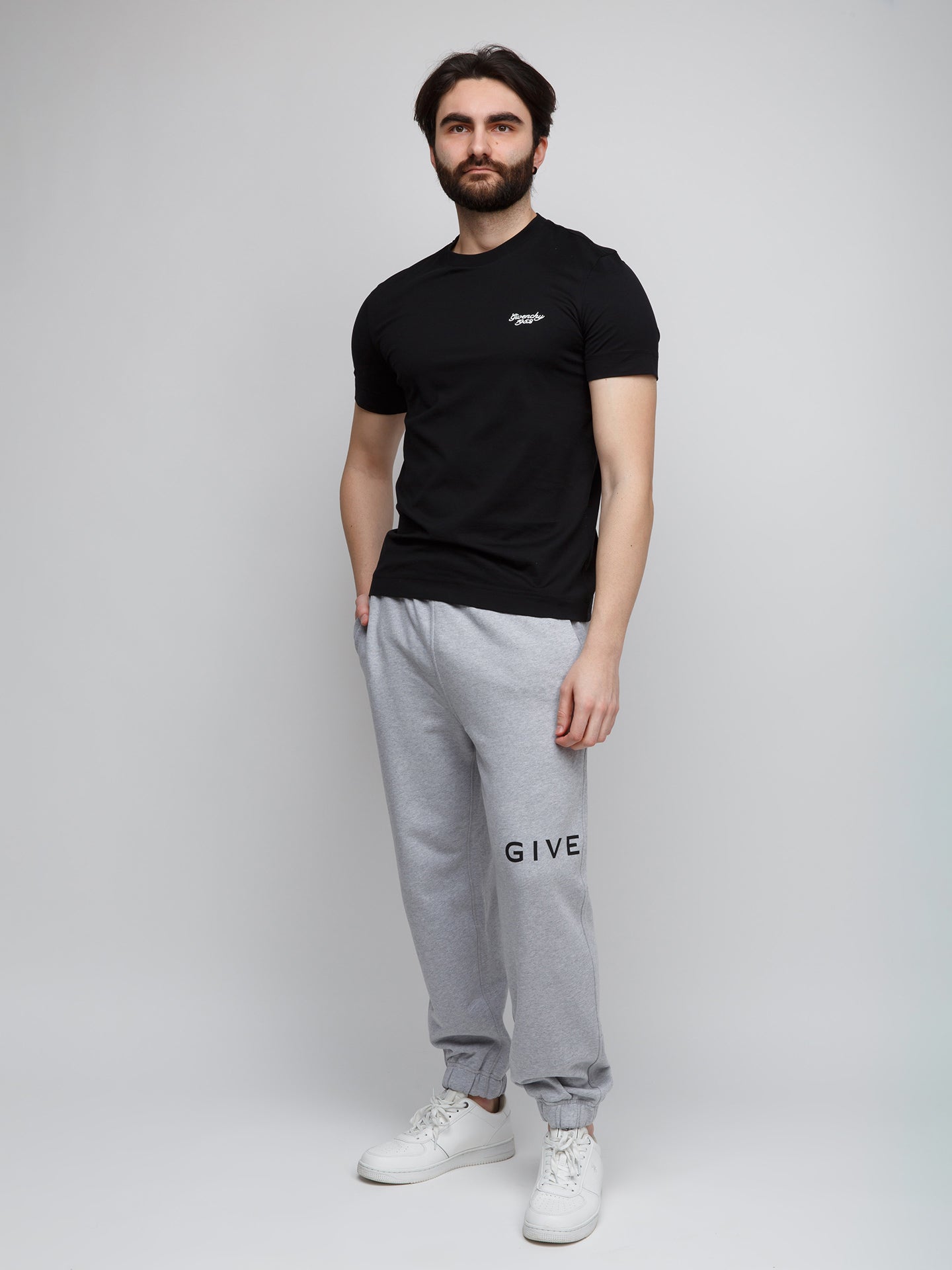 Schwarzes Baumwoll-T-Shirt