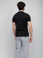 Schwarzes Baumwoll-T-Shirt
