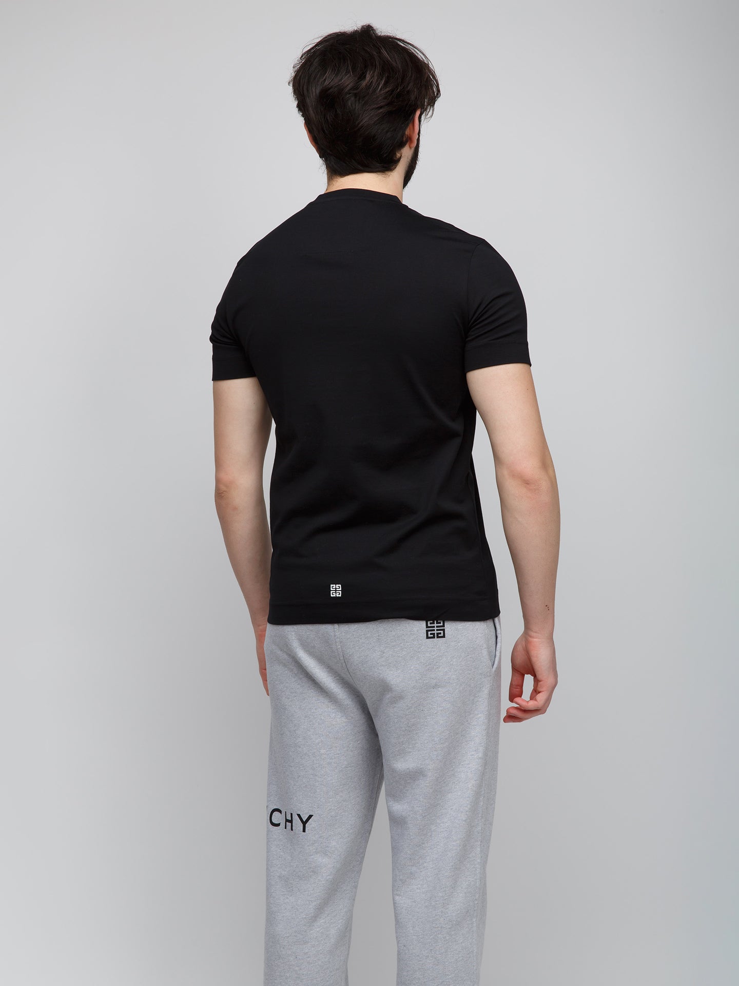 Schwarzes Baumwoll-T-Shirt