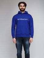 Blauer Baumwoll-Hoodie