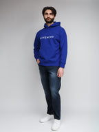 Blauer Baumwoll-Hoodie
