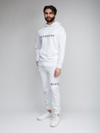 Weiße Baumwoll-Kapuzenpullover