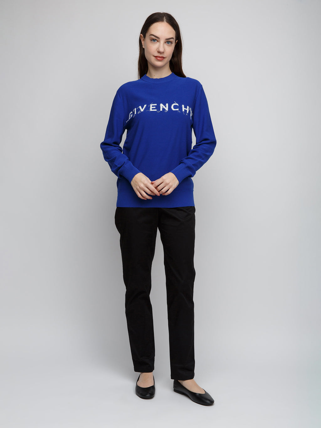 Blauer Baumwoll-Sweatshirt