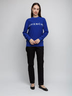 Blauer Baumwoll-Sweatshirt