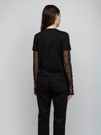 Schwarzes Langarm-T-Shirt aus Baumwolle