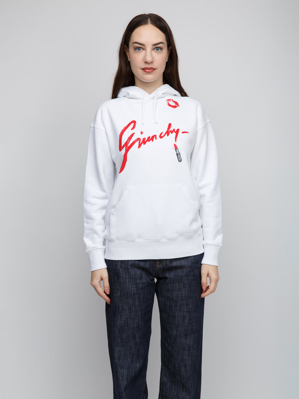 Weiße Baumwoll-Kapuzenpullover