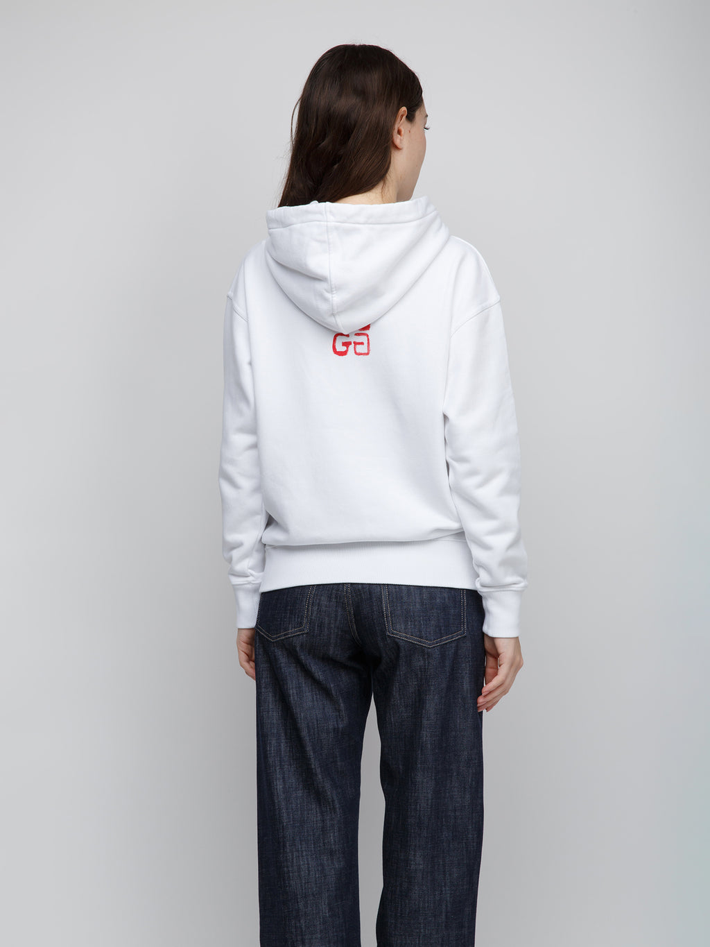Weiße Baumwoll-Kapuzenpullover
