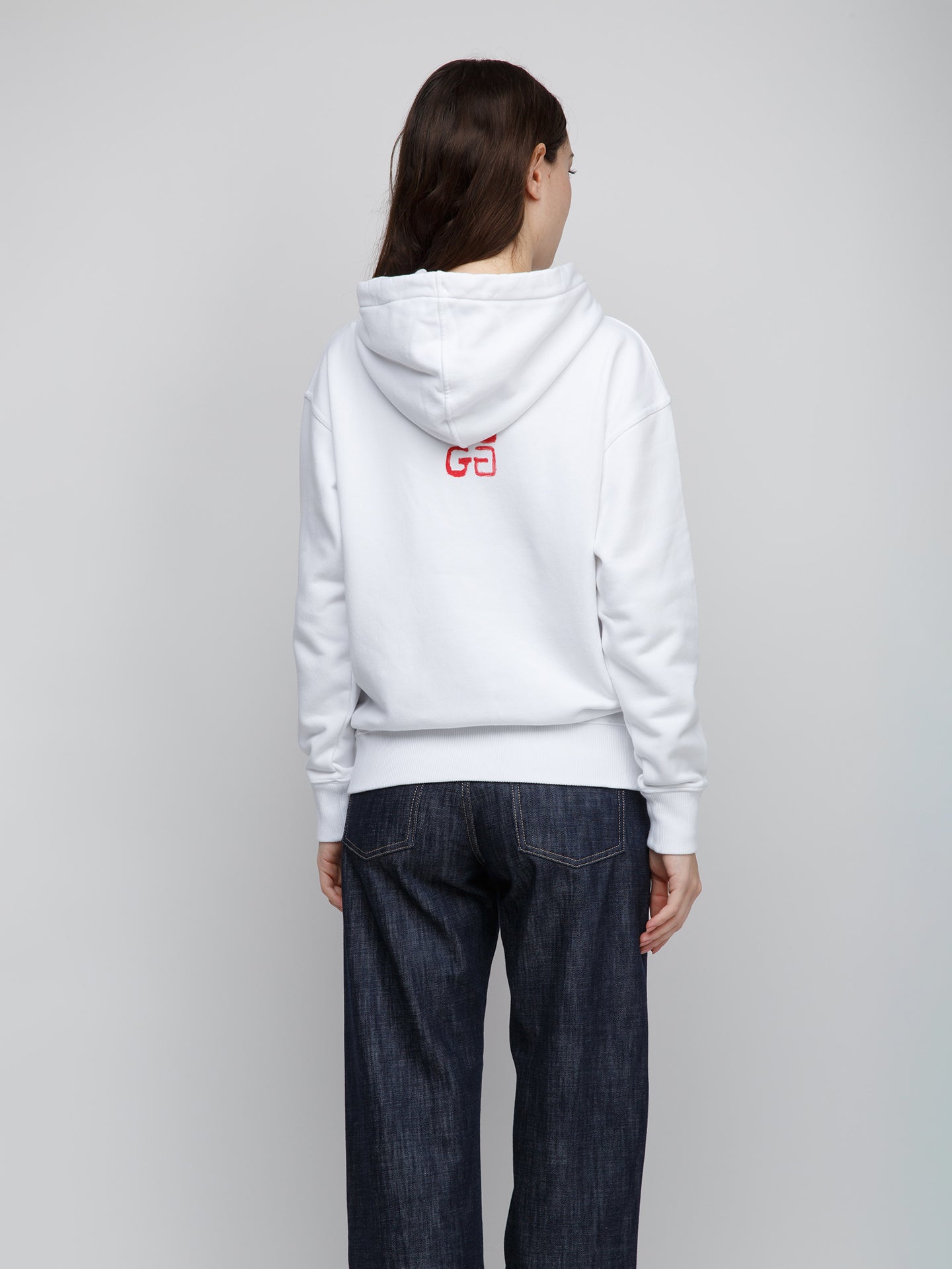 Weiße Baumwoll-Kapuzenpullover