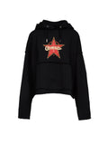 Schwarzer Baumwoll-Hoodie