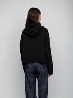Schwarzer Baumwoll-Hoodie