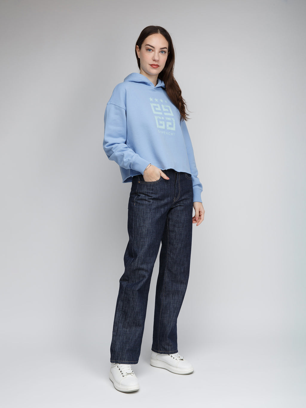 Blauer Baumwoll-Sweatshirt