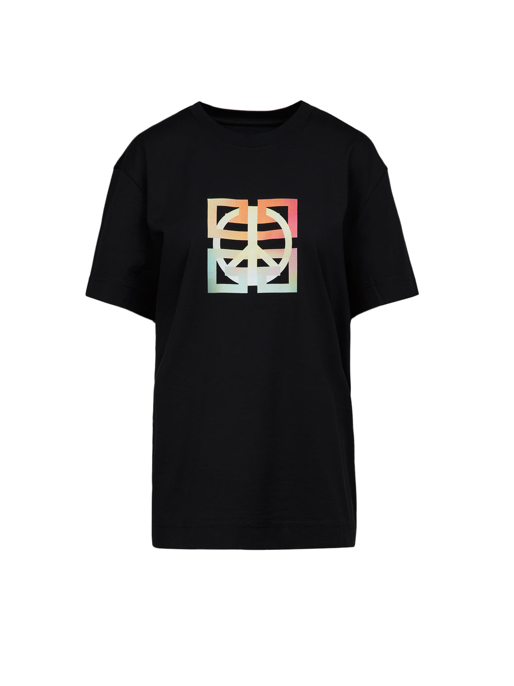 Schwarzes Baumwoll-T-Shirt