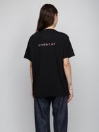 Schwarzes Baumwoll-T-Shirt