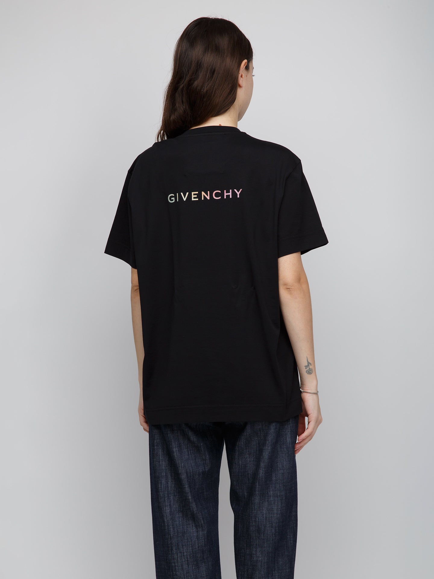 Schwarzes Baumwoll-T-Shirt