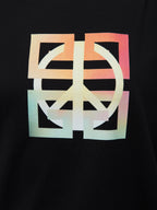 Schwarzes Baumwoll-T-Shirt