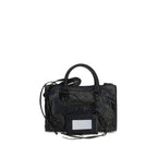 Handtasche aus schwarzem Lammleder (Ovis Aries)