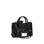 Handtasche aus schwarzem Lammleder (Ovis Aries)