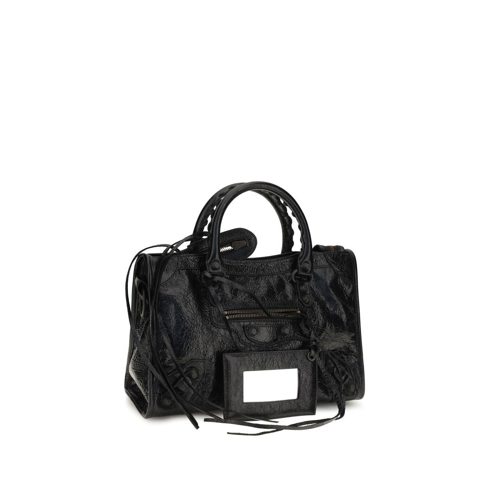 Handtasche aus schwarzem Lammleder (Ovis Aries)