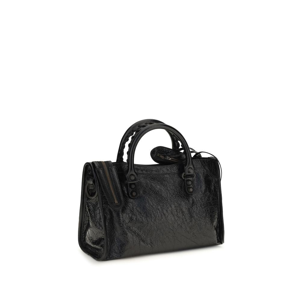 Handtasche aus schwarzem Lammleder (Ovis Aries)