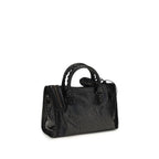 Handtasche aus schwarzem Lammleder (Ovis Aries)