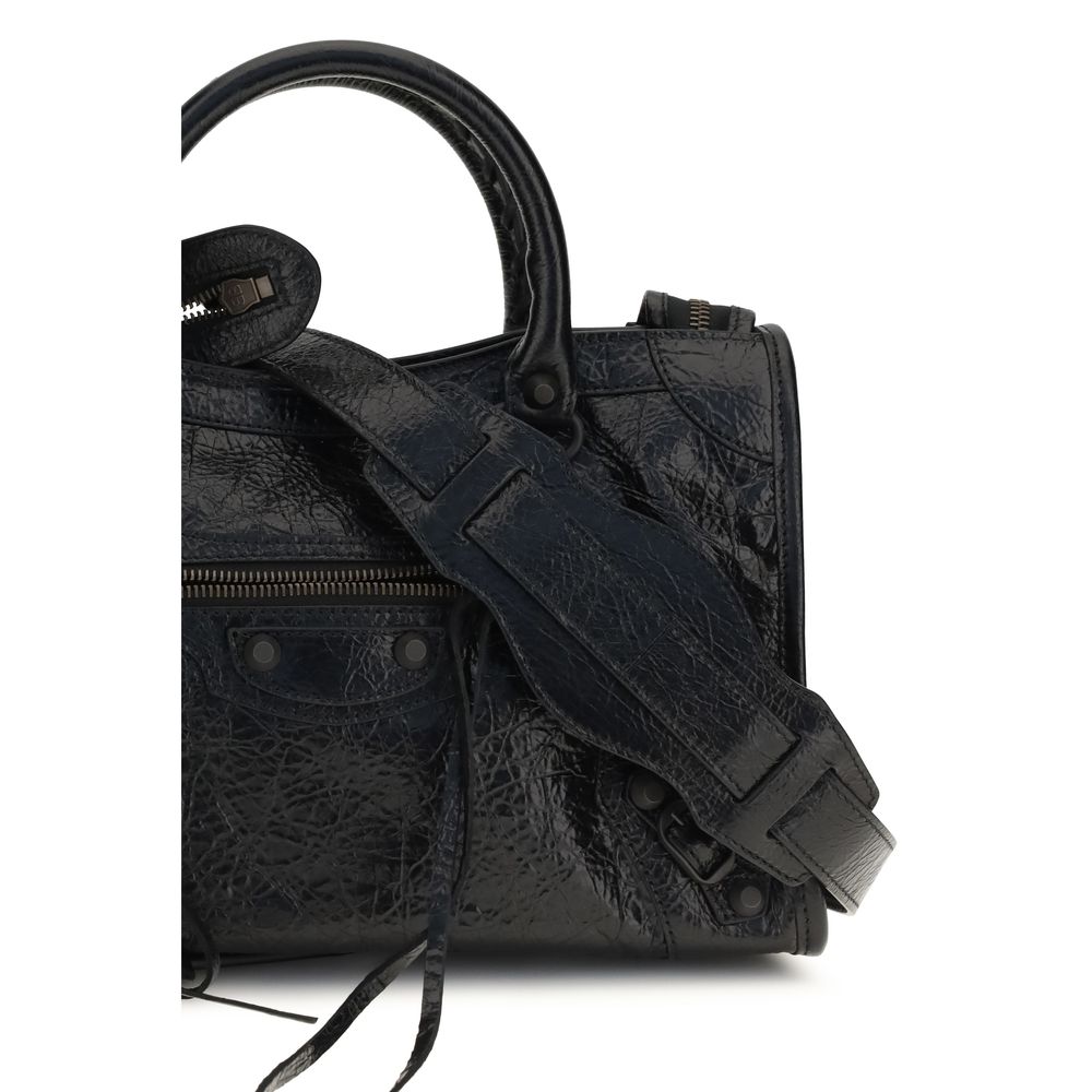 Handtasche aus schwarzem Lammleder (Ovis Aries)