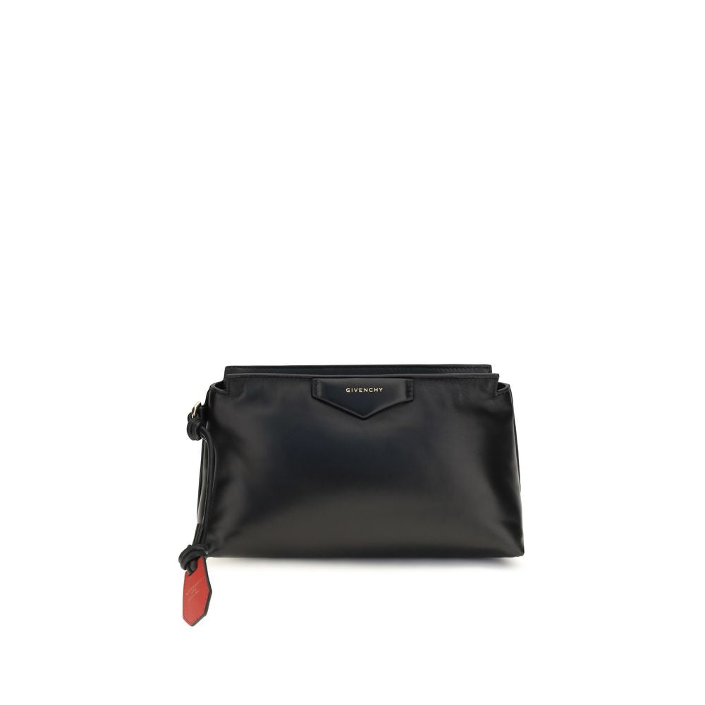 Schwarze Clutch aus Lammleder