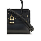 Schwarze Schultertasche aus Büffelleder
