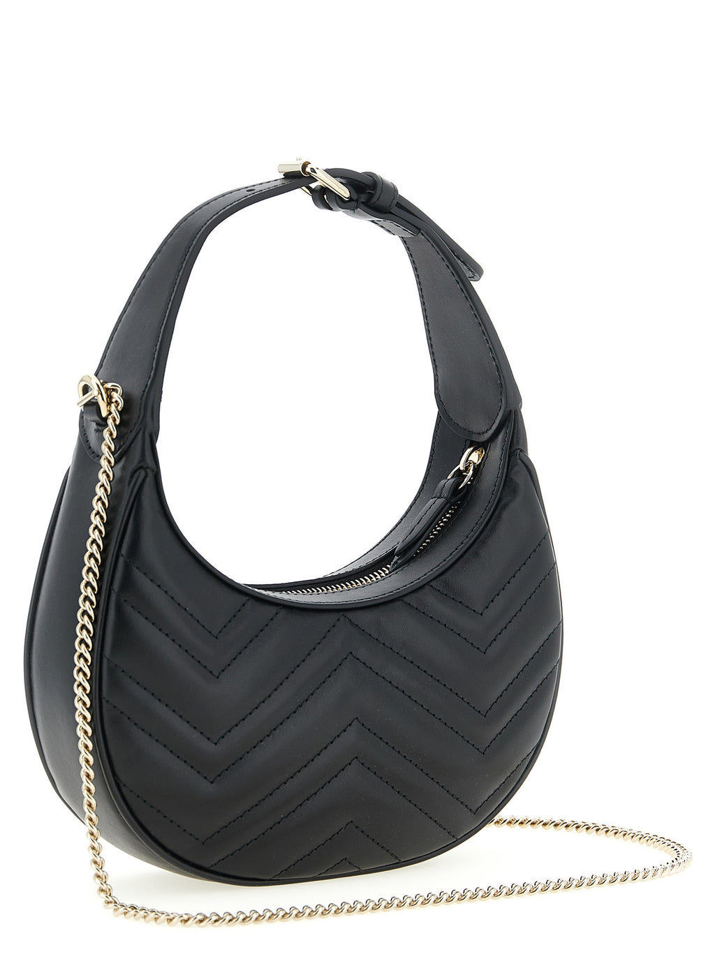 Schwarze Kalbsleder-Schultertasche