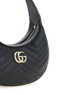 Schwarze Kalbsleder-Schultertasche