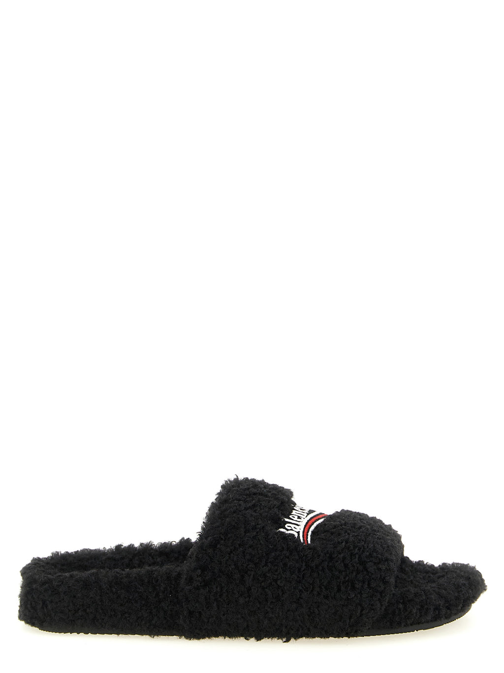 Schwarze Pantoletten aus Polyester 341398