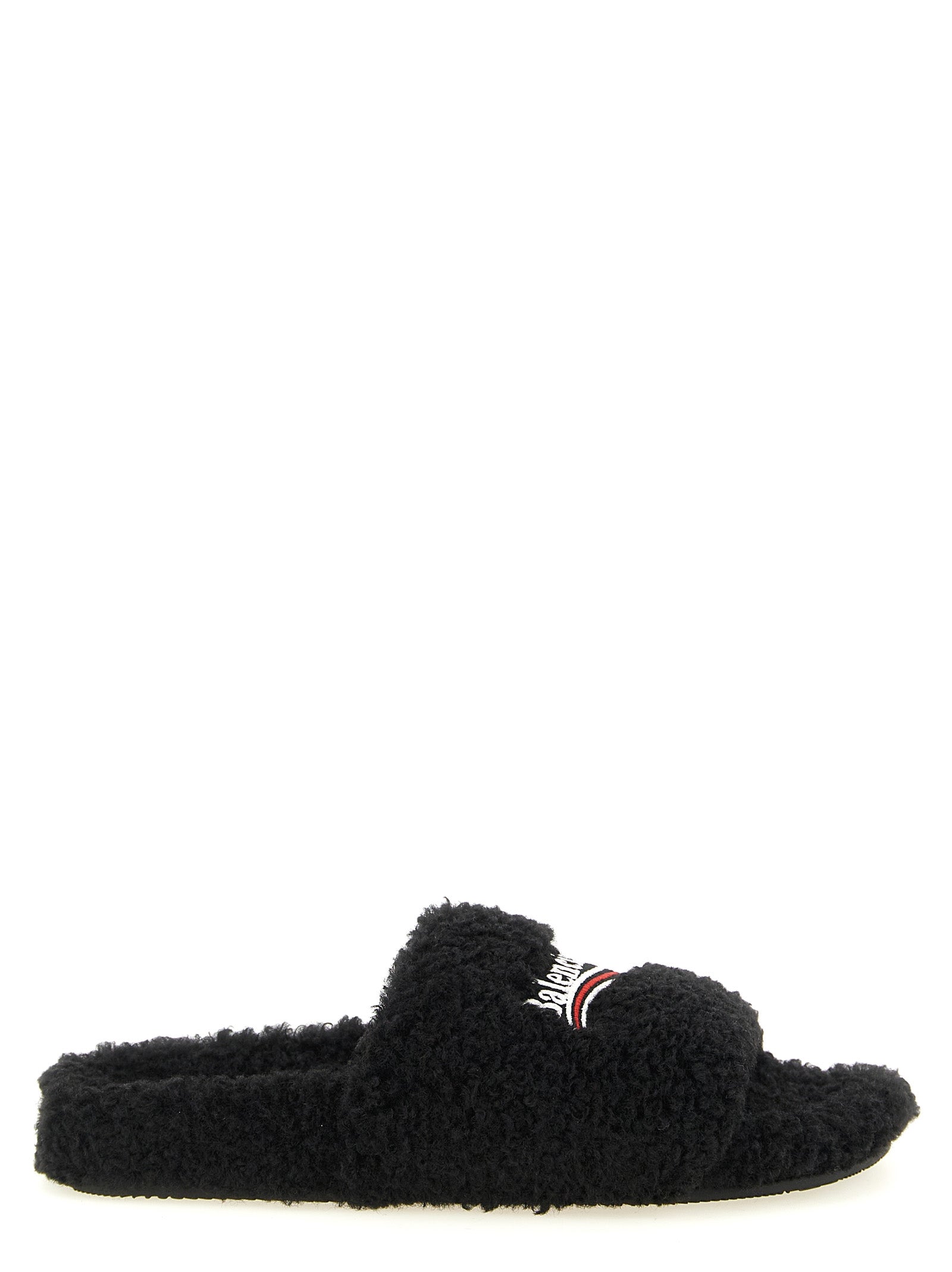Schwarze Pantoletten aus Polyester 341398