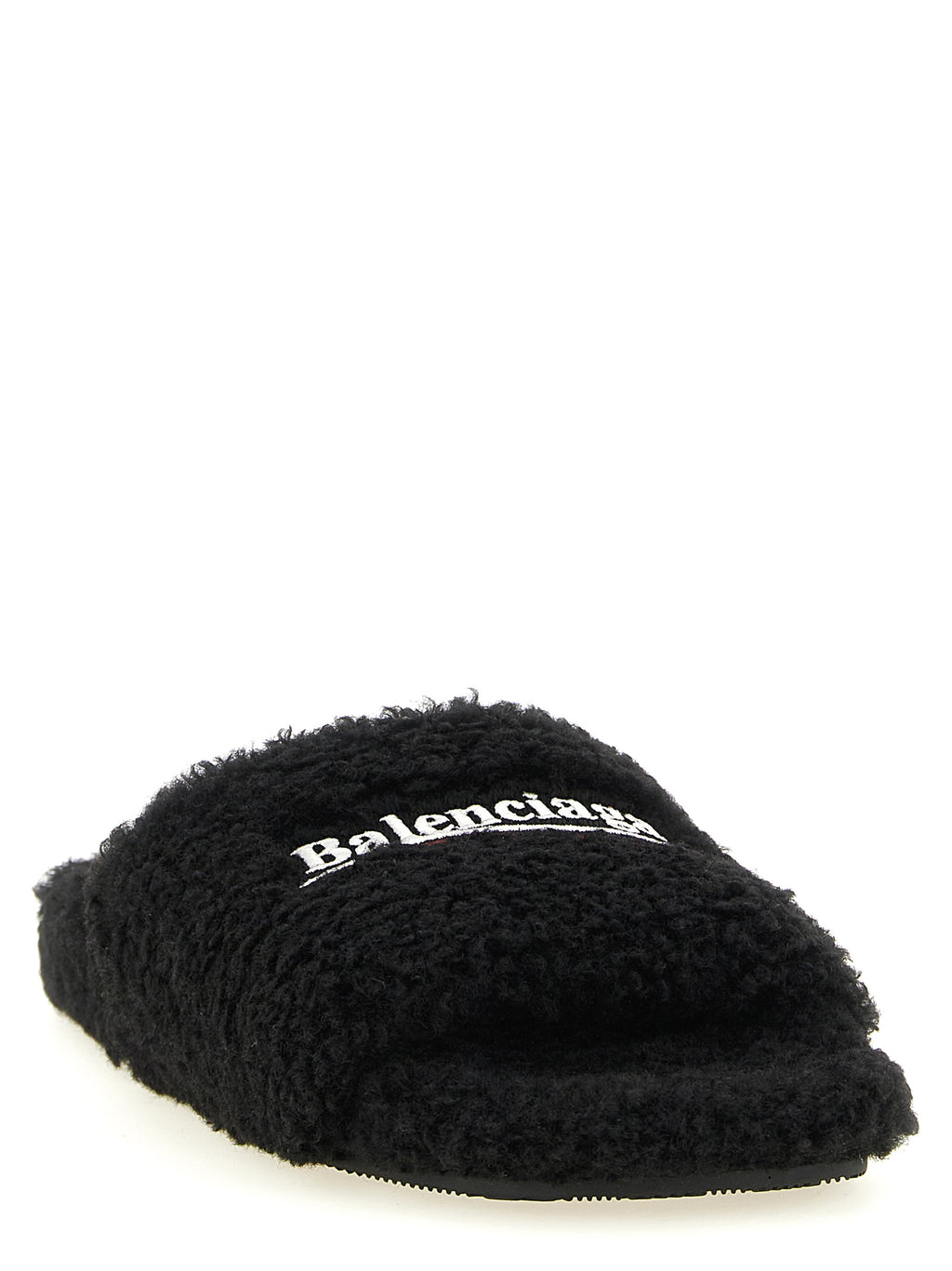 Schwarze Pantoletten aus Polyester 341398