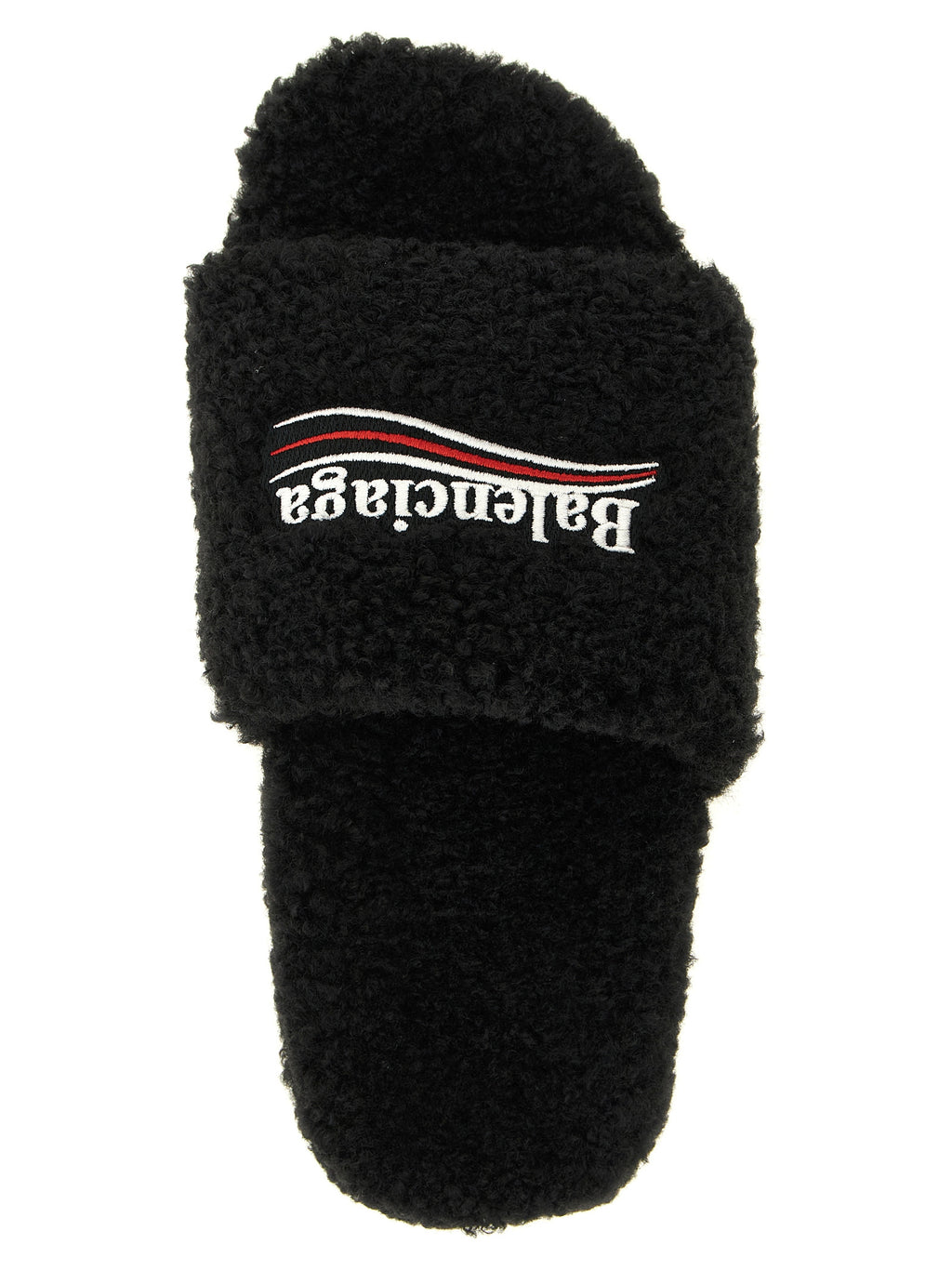 Schwarze Pantoletten aus Polyester 341398