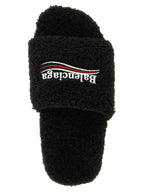 Schwarze Pantoletten aus Polyester 341398