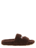 Braune Pantoletten aus Polyester