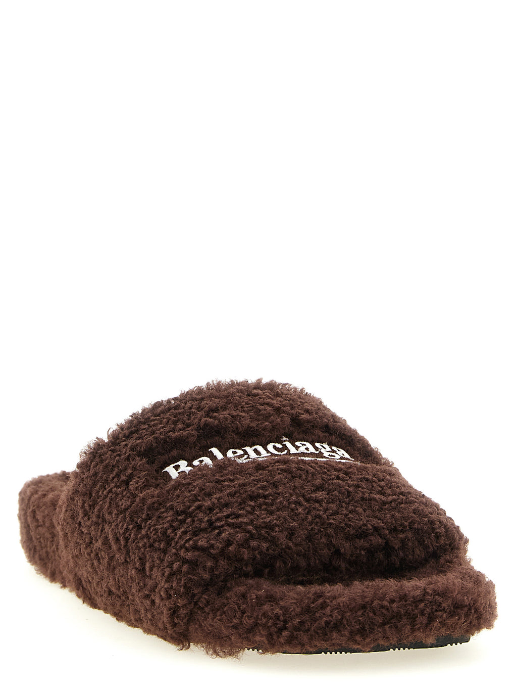 Braune Pantoletten aus Polyester
