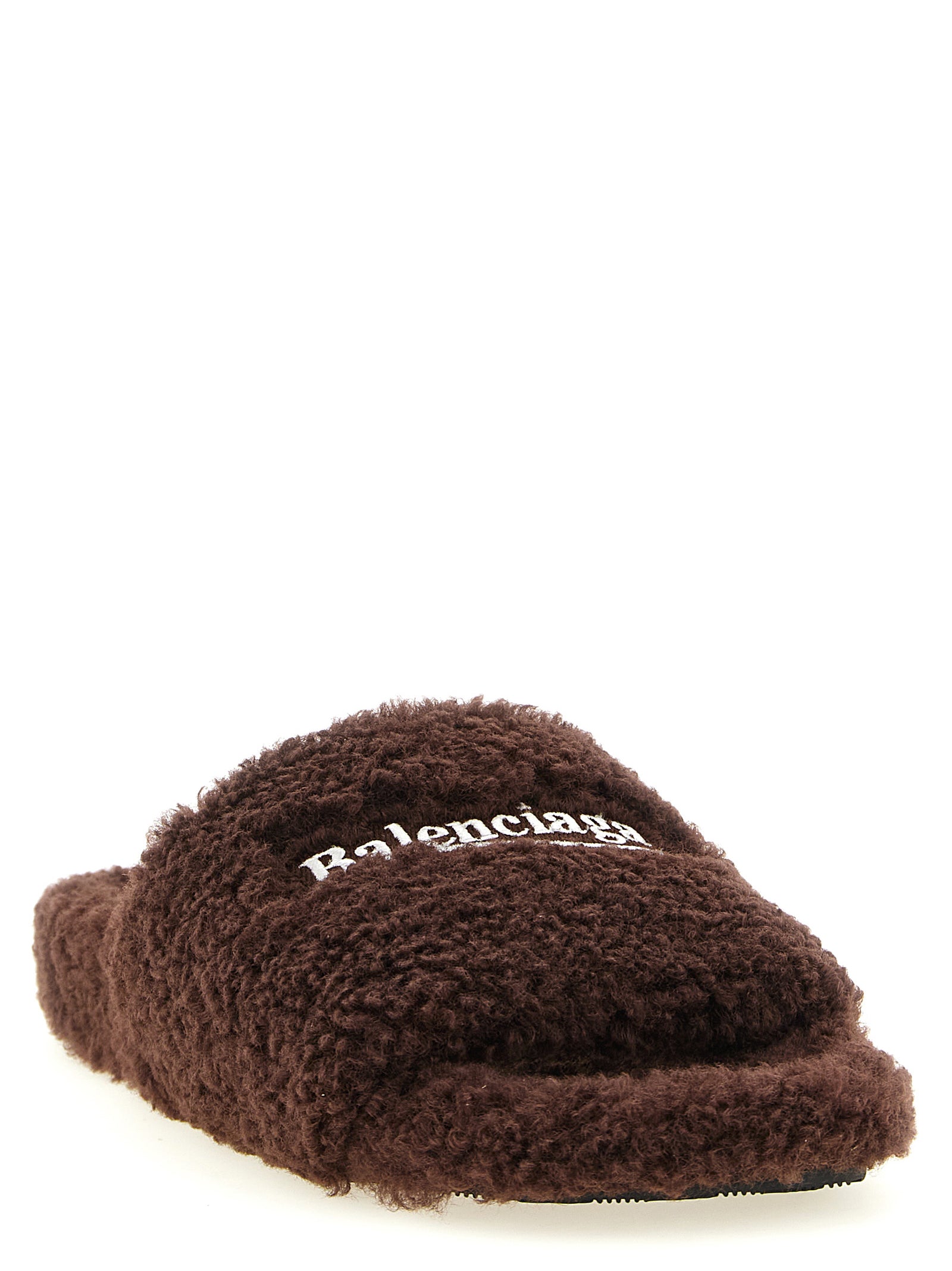 Braune Pantoletten aus Polyester